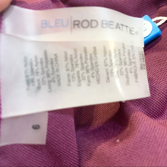 NWT Bleu Rod Beattie Purple Shirred Tankini Swim Top Size 6 - Picture 6 of 9
